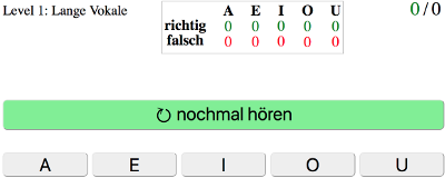 Screenshot Lernspiel Könige und Vokale erkennen