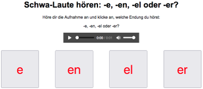 Screenshot App Schwa-Laut üben